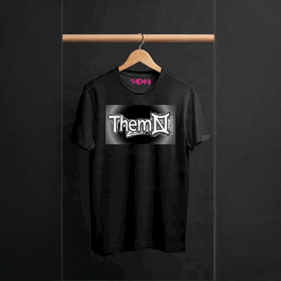 Black short sleeve t-shirt black/white Aura