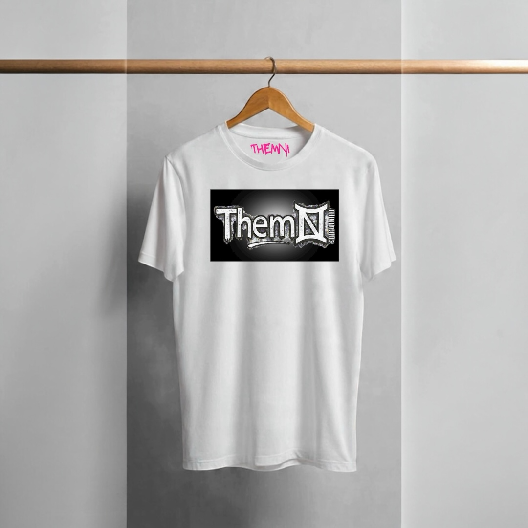 White short sleeve t-shirt black/white Aura