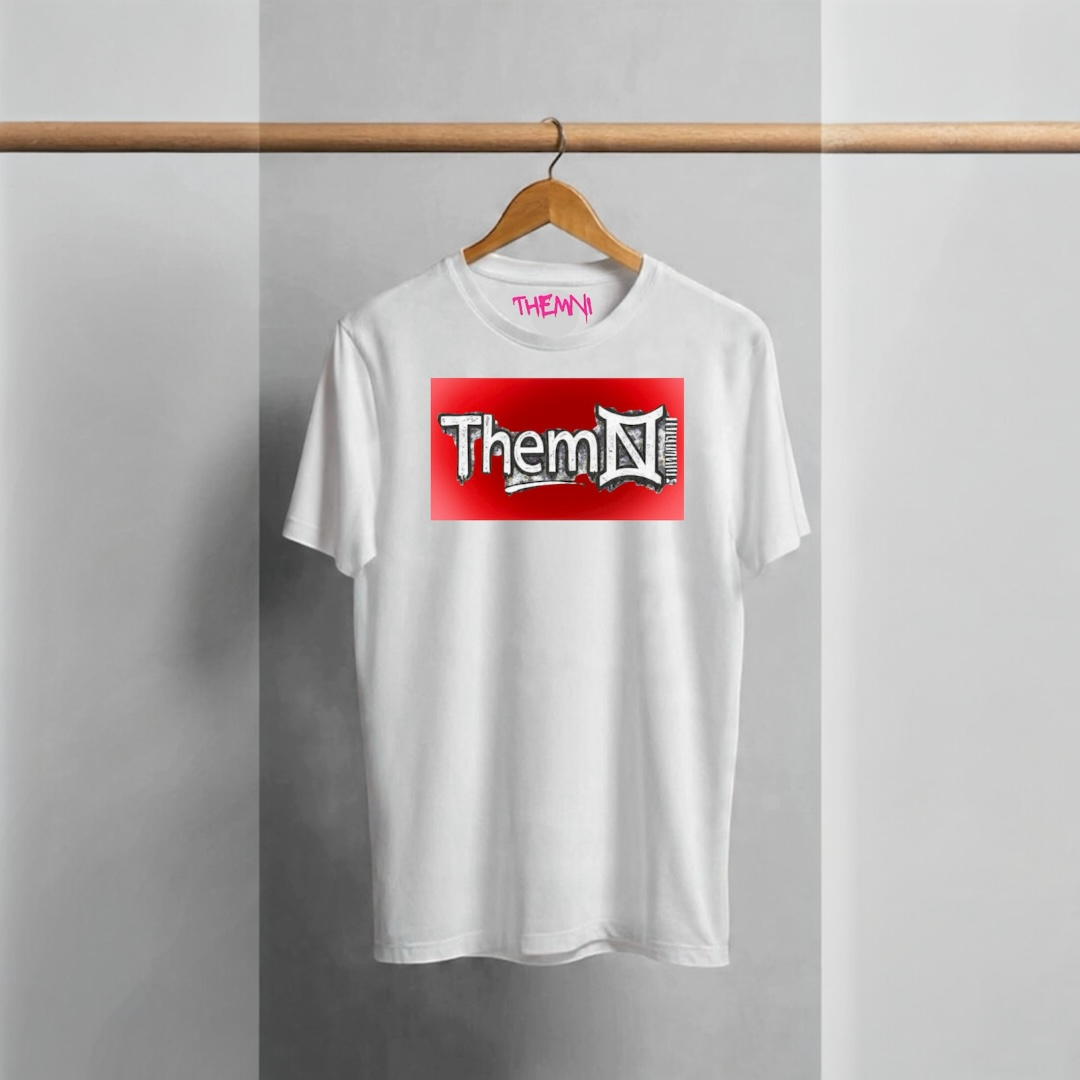 White short sleeve t-shirt red Aura