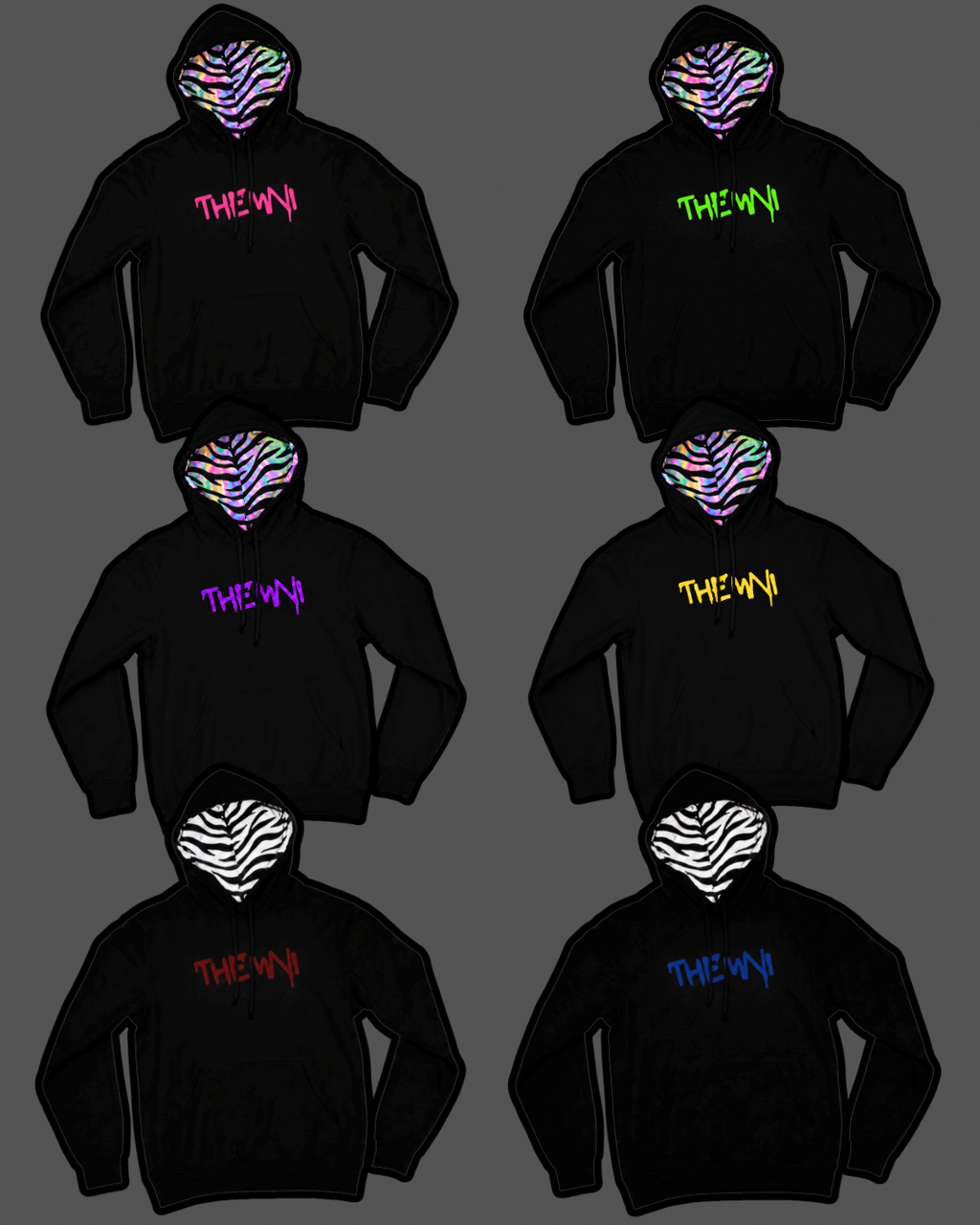 Black/Zebra Reflective Hood Pull-over Unisex Fit (Men’s Sizing)