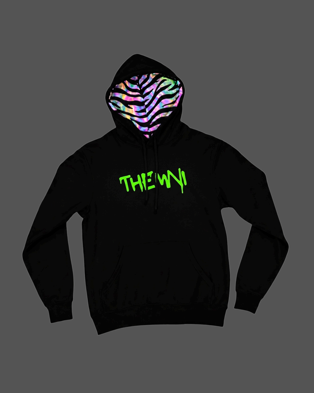 Black/Zebra Reflective Hood Pull-over Unisex Fit (Men’s Sizing)