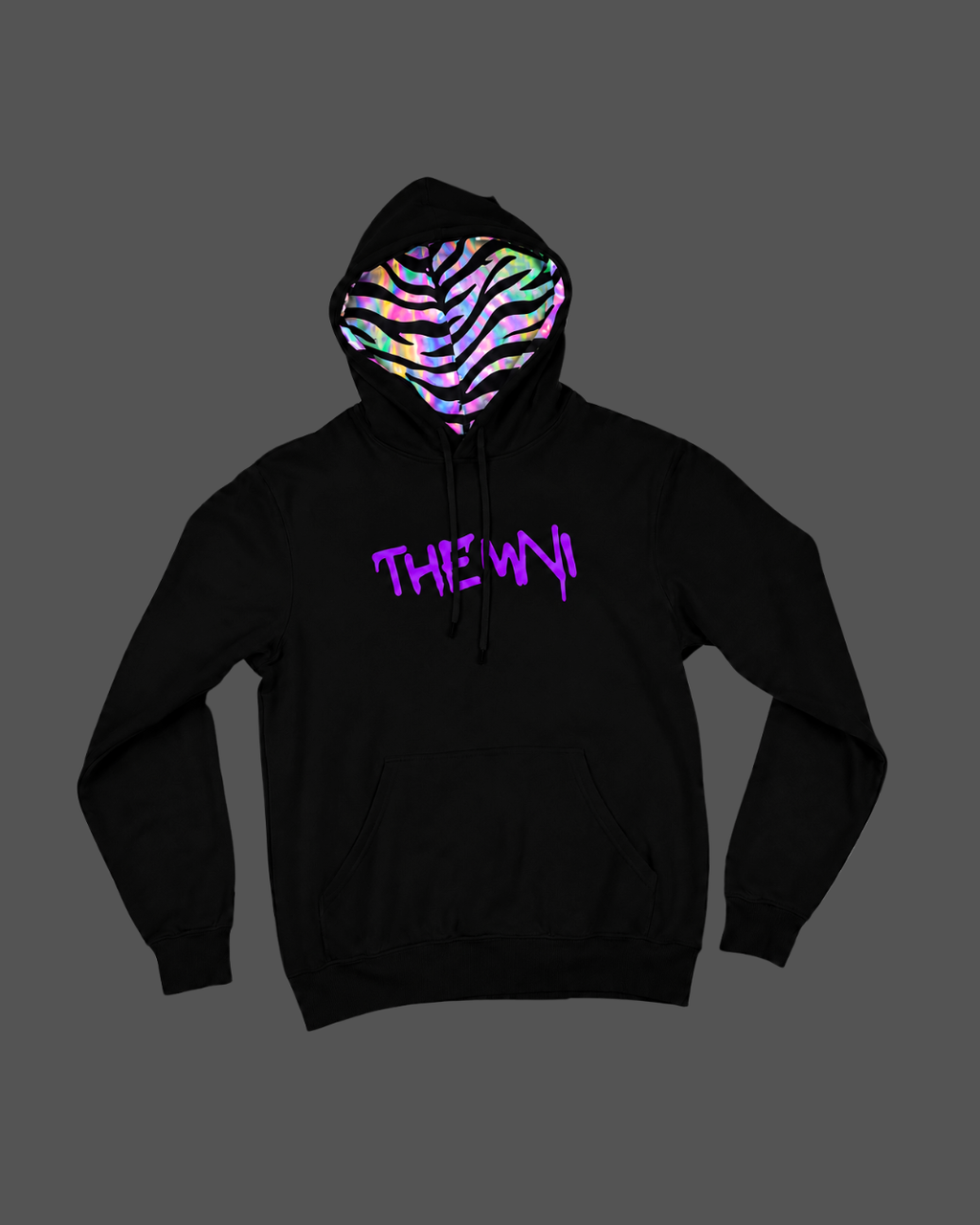 Black/Zebra Reflective Hood Pull-over Unisex Fit (Men’s Sizing)