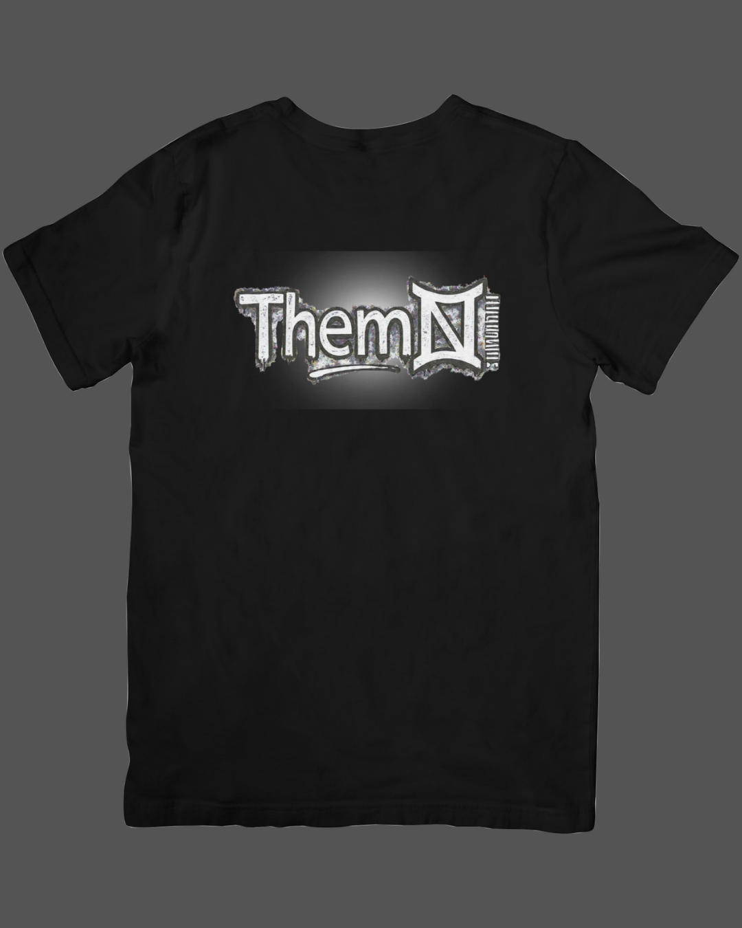 Black short sleeve t-shirt black/white Aura
