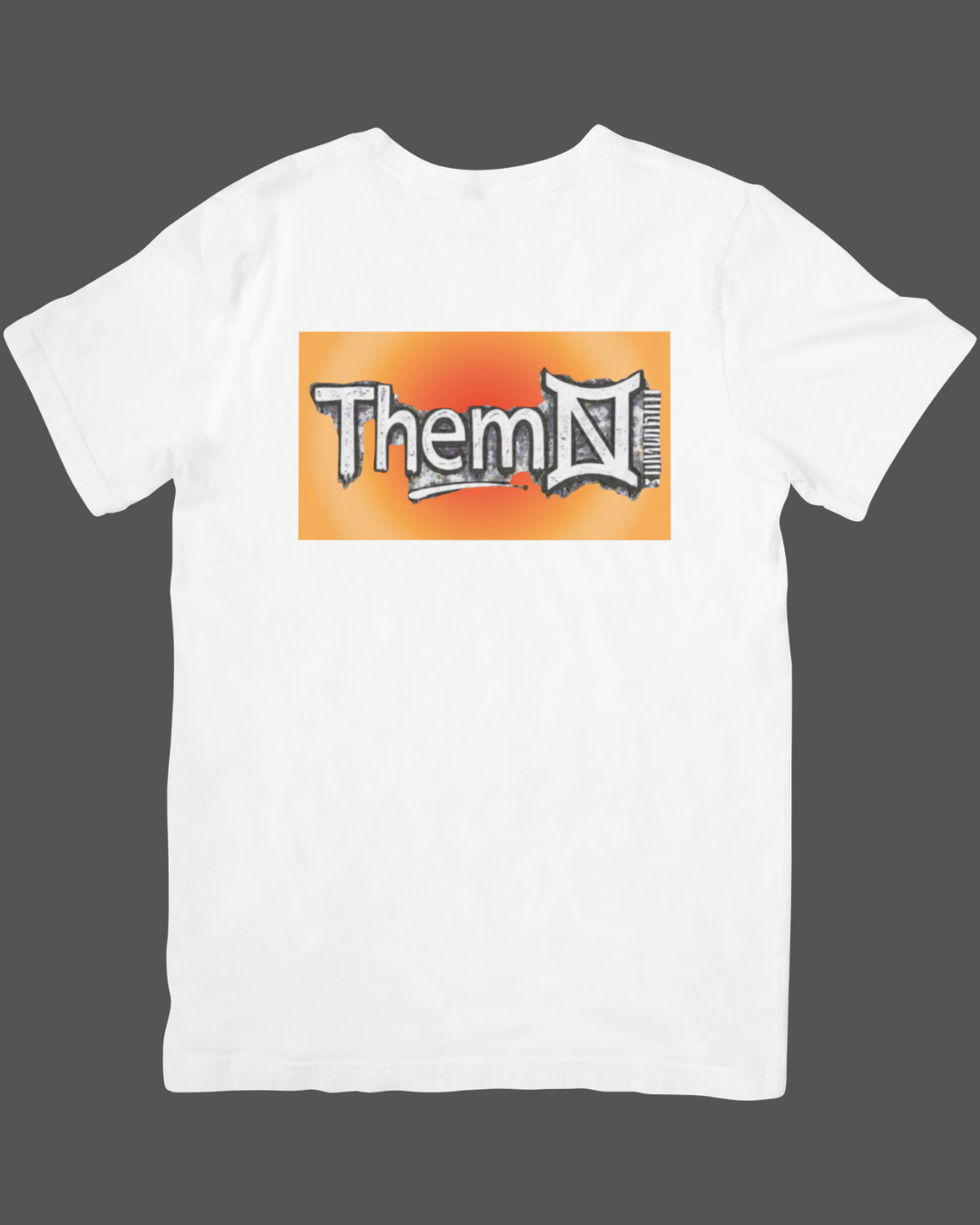 White short sleeve t-shirt orange Aura