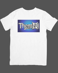 White short sleeve t-shirt indigo Aura Unisex Fit (Men’s Sizing)