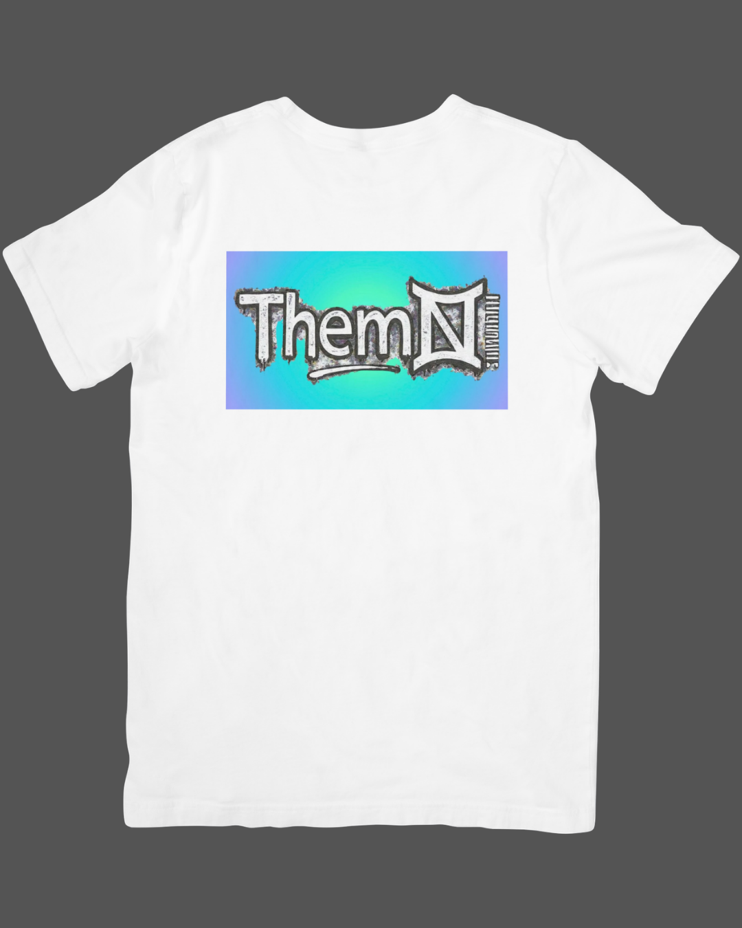 White short sleeve t-shirt turquoise Aura