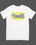 White short sleeve t-shirt yellow Aura