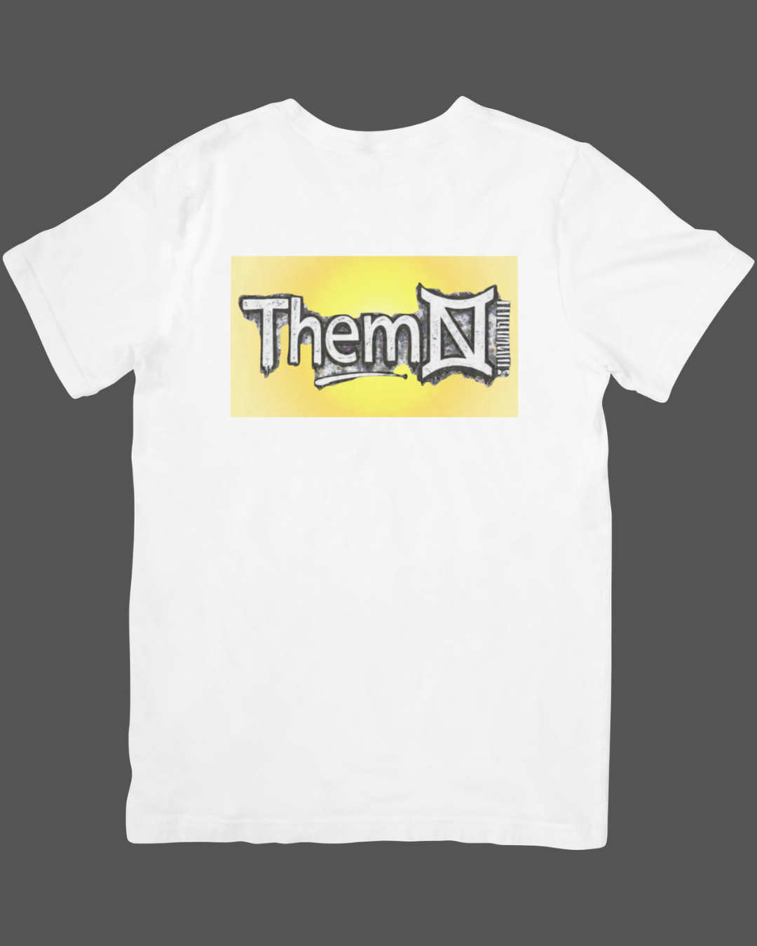 White short sleeve t-shirt yellow Aura
