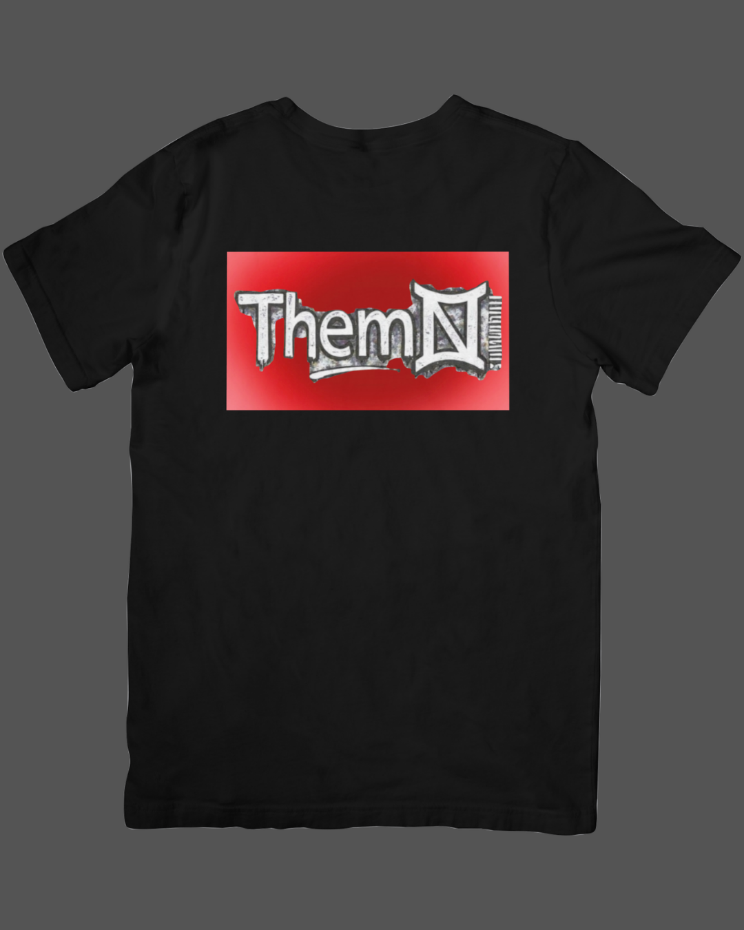 Black short sleeve t-shirt red Aura